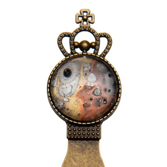 👑🦚 Vintage Brass Crown Bookmark | Book Lover Gift - Picture 1 of 2